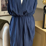 Amanda Uprichard AMANDA‎ UPRICHARD Blue Tulip Silk Midi Dress Size Small Photo 0