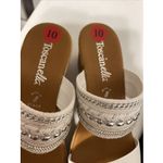 Toscanella Made in Italy Wedge Rhinestone Platform Sandal Silver White 10 NWOT Photo 6