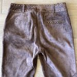 Vintage Brown Suede Leather Pants with Embellishments Size: 8 Photo 8
