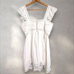 Tularosa  Revolve Parker Mini Dress Cotton Gauze Eyelet Flutter Sleeves Sz‎ S Photo 5
