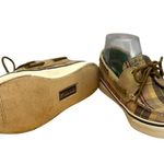Sperry Top-Sider 2 Eye Boat Shoe Tan Red Green Plaid 7 Photo 8