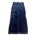 Pilcro  Carpenter Front-Slit Maxi Skirt size 6 sold out -Anthropology dark denim Photo 7