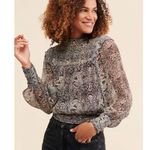 Free People Roma grey snakeskin blouse Photo 4