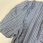 Max Studio  Plaid Gingham Smocked Maxi Dress size XS Blue Photo 2