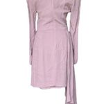 Bardot - Stilla Drape Dress Asymmetrical Long Sleeve Dove Sz 4 Photo 5