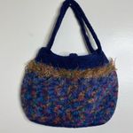 Handmade Unique Purse Handbag Multicolored Beaded Closure Wool Blend Photo 10
