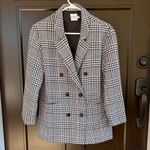 Princess Polly Like New Houndstooth Blazer Black White Size 6 Photo 1