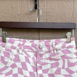 PacSun Womens Shorts Pink White High Rise Festival Checkerboard Cut Off Size 27 Photo 3