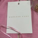 Endless Rose  Off The Shoulder Tweed Pink Long Sleeve Cropped Shirt Button Large Photo 7