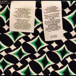 Anne Klein black, white, green wrap dress. Photo 6