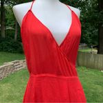 frame denim Frame Womens Red 100% Silk Wrap Maxi Dress Size M Medium Photo 1
