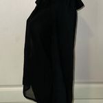 VTG BLACK SHEER BUTTON UP RUFFLE COLLAR VICTORIAN BLOUSE Photo 2