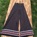 Black, red & white wide leg hippy boho‎ pants size small Black Photo 1