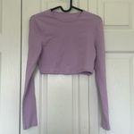 Purple Long Sleeved Crop Top Photo 0