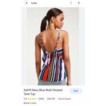 Lulu’s Adrift Navy Blue Multi Striped Tank Top Size L Photo 6