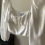 Princess Polly  Top Crop White Long Sleeve Photo 0