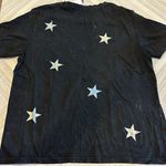 Chrldr Women’s Black Holographic Stars Wide T Photo 4