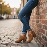 Jeffrey Campbell Rosalee Geometric Perforated Suede Booties Ankle Boots size 6.5 Photo 1