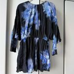 ZARA  Black and Blue Tie-Dye Midi Dress Photo 1