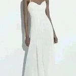 ZARA  Poplin White Pleated Midi Dress Size L **Flaw see description Photo 1