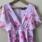 Lulu’s Dearly Loved Lavender Floral Print Flutter Sleeve Maxi Dress Pink Size XS Photo 2