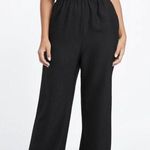 Guess  Women’s Black XS Sandra Jumpsuit Solid wide-leg Strapless neckline Photo 0