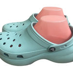 Crocs Classic Platform Clogs Women's Size 10 Aqua Blue Comfort Casual Shoes Photo 0