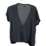 We The Free  Free People Minimalist Wrap‎ Top Size XS Gray Deep V Neck Capsule Photo 3
