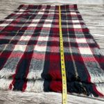 Unbranded Partially Felted Knit Woven Blanket Scarf Short Fringe Plaid Winter Blue Photo 6