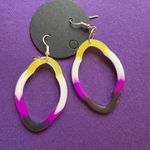 Hand Crafted Yellow and Purple Gradient Earrings Photo 0