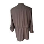 Garnet Hill Drape Front Lightweight Drawstring Jacket, Sz L Photo 1