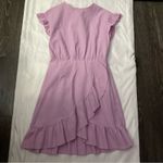 None Lilac Purple Asymmetrical Ruffle Wrap Dress S Pastel Coquette Girl Rainbow Twee Photo 6