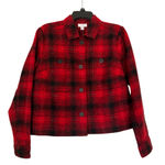J.Jill red black brushed plaid blazer shacket NWT size Small Photo 0