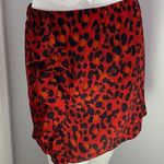 ZARA Red Ruffle Leopard Animal print Skirt Photo 0