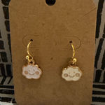 Gold and White Cloud Earrings Photo 0