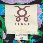 Figue Floral Print Mini Dress Long Sleeve Tassel Detail XS Black Photo 3