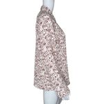 EXPRESS Shirt Womens Medium Brown White Abstract Animal Print Portofino Office Photo 1