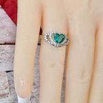 Heart Shaped Ring, Size 9❤️ Green Photo 3