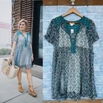 Maeve Anthropologie  teal chiffon mini dress size small Photo 2