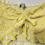 MISS SELFIE Yellow Floral Cropped Shrug Blouse Size XL EUC Gold Photo 7