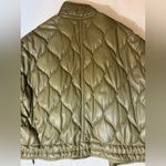 ZARA Like New! Faux Leather Outer Shell Green Coat, size XS Photo 5