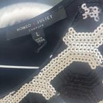 Romeo + Juliet Couture  Bodycon Black & Metallic Silver Sequined Dress Size L Photo 2