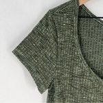 Levi's 90's Olive Green Marled Ribbed Knit Scoop Neck Short Sleeve Tee Size XL Photo 2