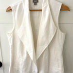 J. Jill Linen Open Vest White. Size Medium Petite. White Photo 0