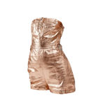 Urban Outfitters  Metallic Gold Strapless Romper Small Festival Party Outfit Photo 1