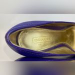 Coach  Desaree Purple Bock Heel Pumps Gold Hook‎ Buckle Accent Heels Size 6 B Photo 7