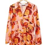 ASOS DESIGN Retro Paneled Maxi Shirt Dress 70s Coral Bloom Print Women’s Size 6 Photo 2