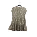 Joie  Embroidered Tiered Ruffle Mini Dress Tan Floral Short Sleeve Boho Eyelet Photo 4