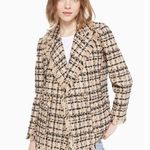 Kate Spade Women's  Beige & Black Plaid Gold Button Blazer Size 6 Photo 0