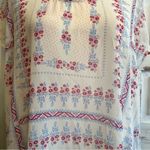 American Rag Vintage  Cie Boho Floral Handkerchief Hem Tunic Top White Pink Sz 0X Photo 5